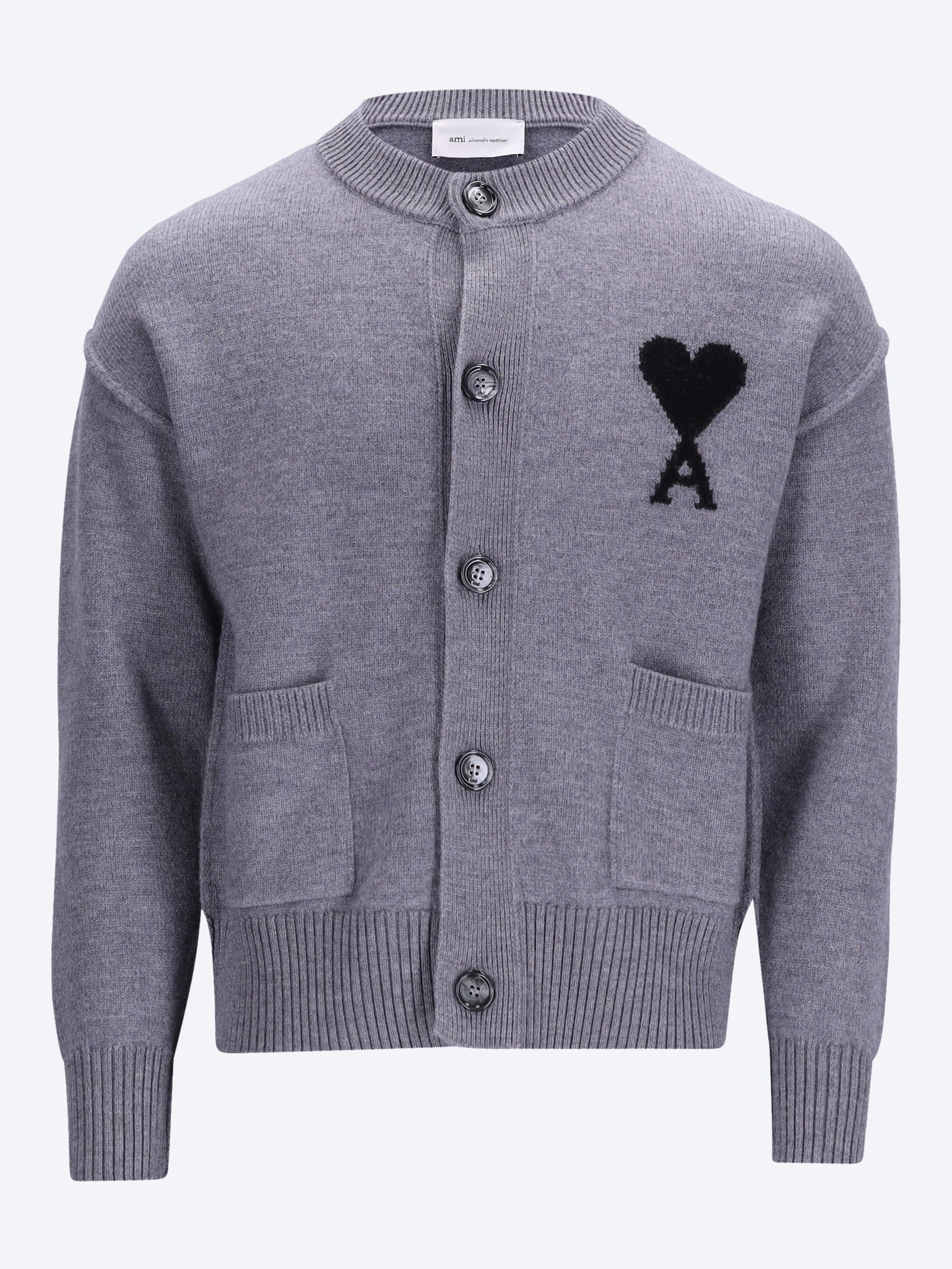Crewneck cardigan with contrasted ami de coeur 1