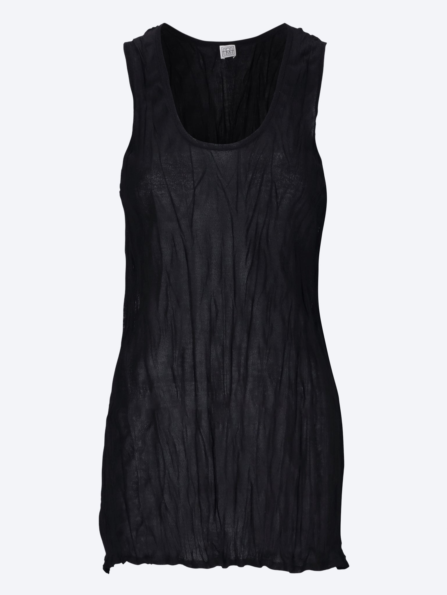 Crinkled knit tank top 1