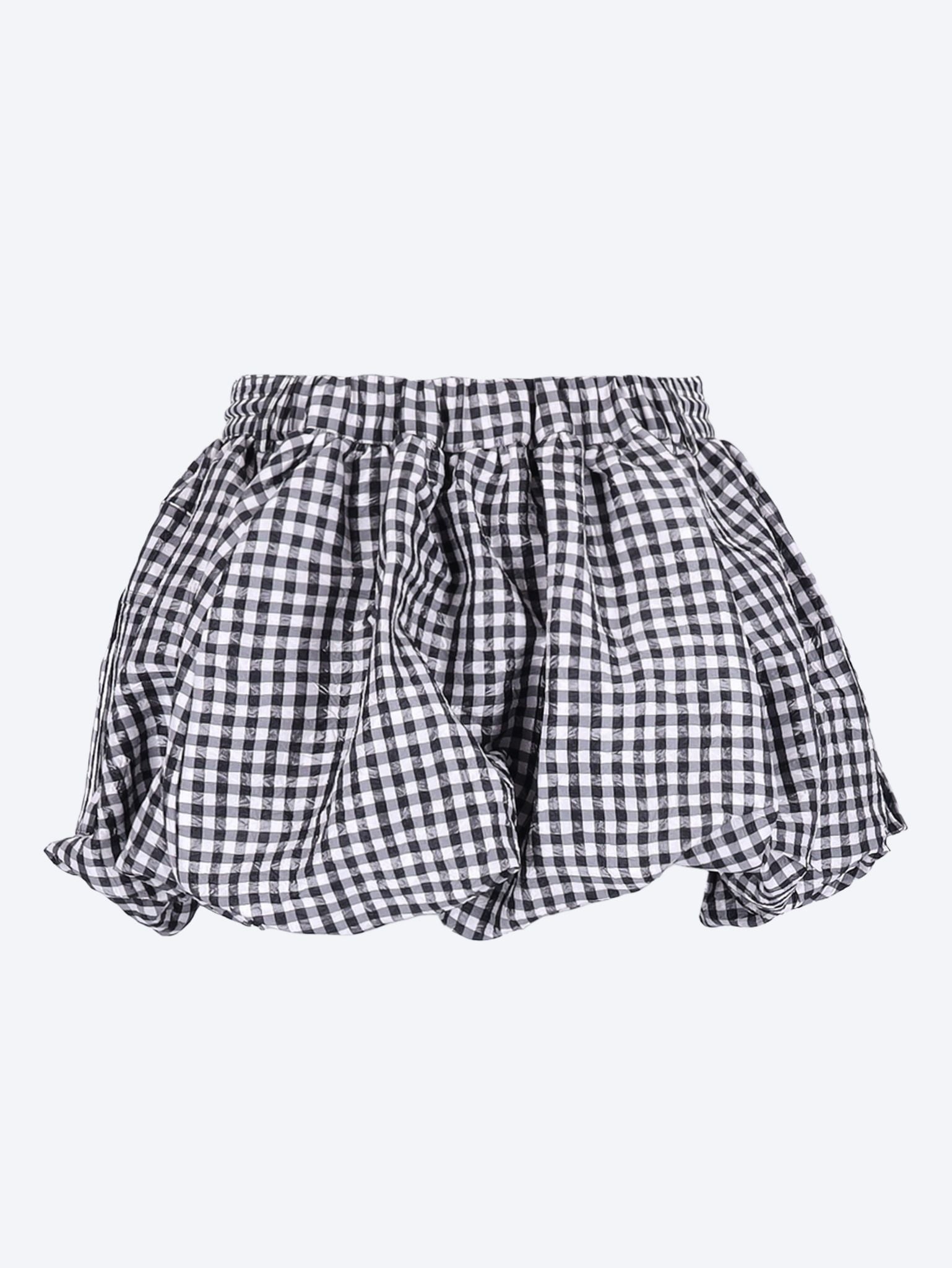 Crinkled taffeta check mini bubble skirt 3
