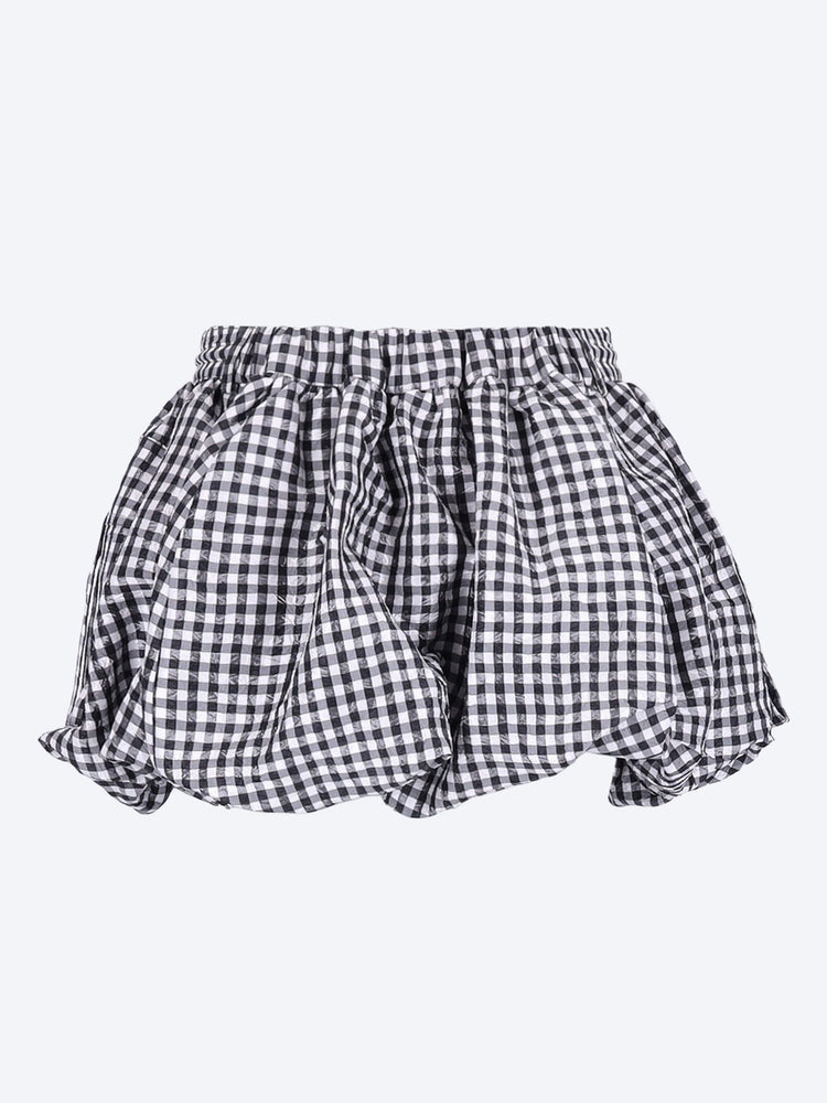Crinkled taffeta check mini bubble skirt 3