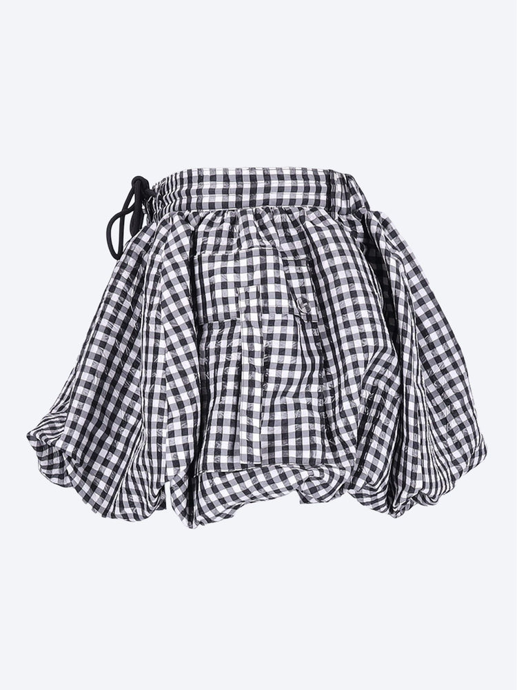 Crinkled taffeta check mini bubble skirt 2
