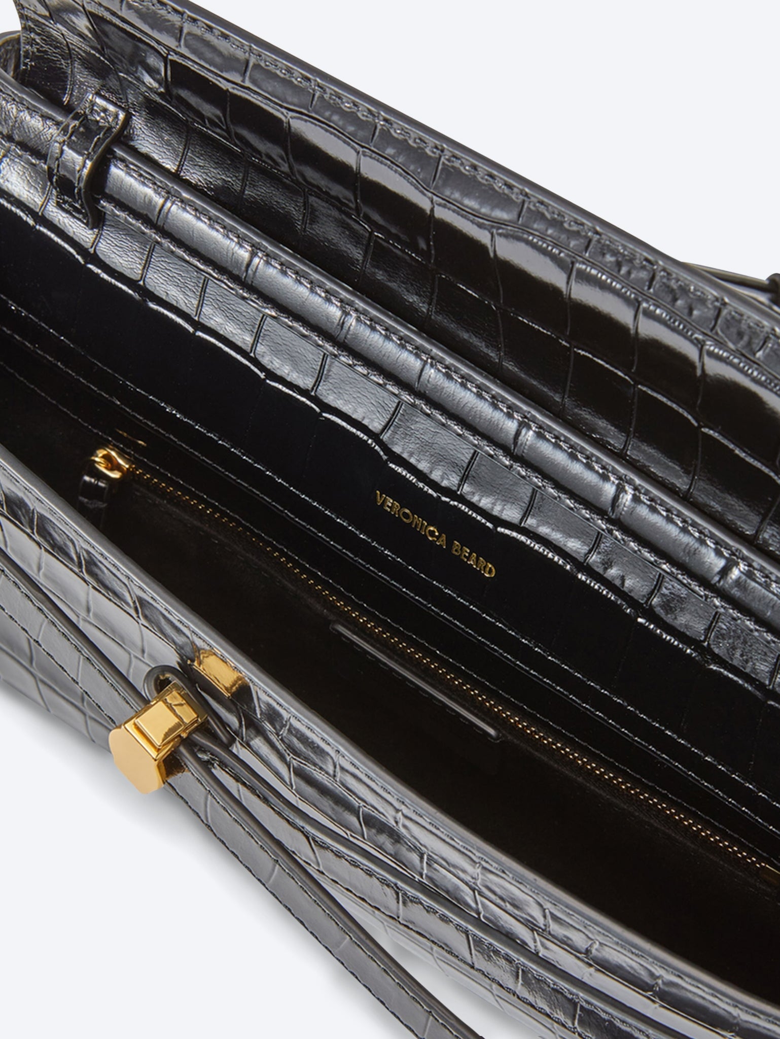Veronica Beard Dash Clutch mit Krokoprägung 4