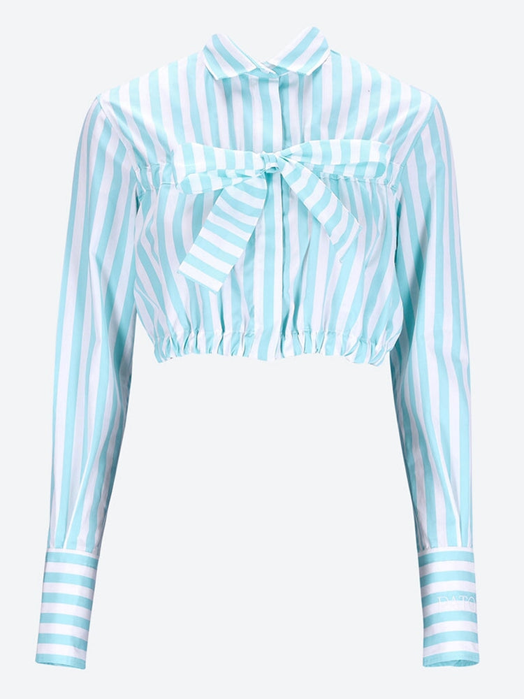 Cropped bow shirt 1