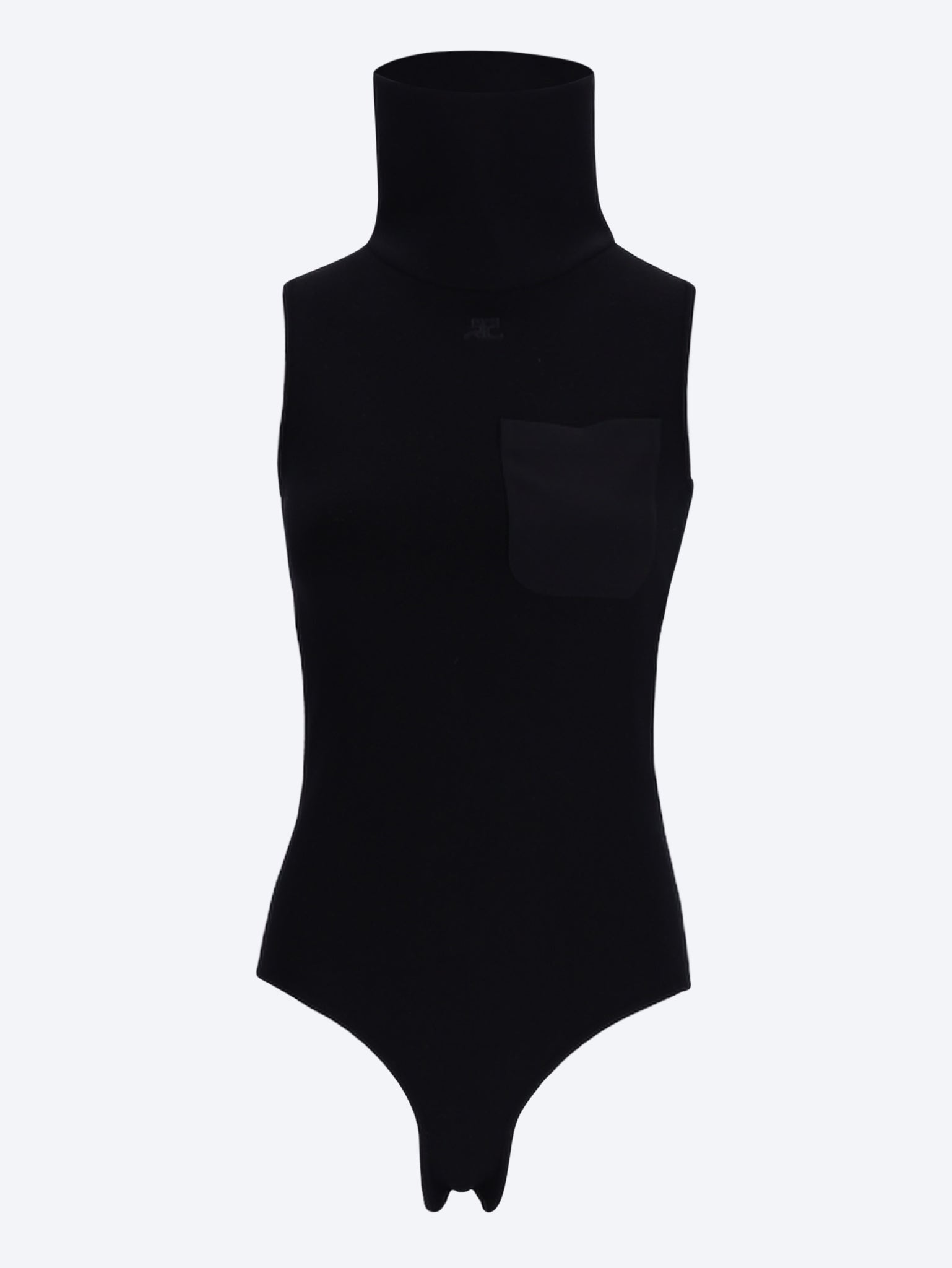 Cut-out high collar knit top 1