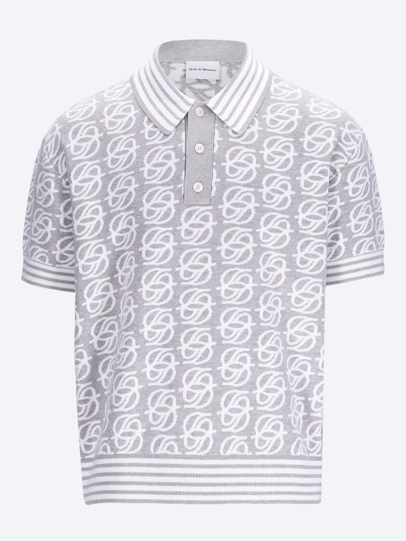 D mirror monogram knit polo 1
