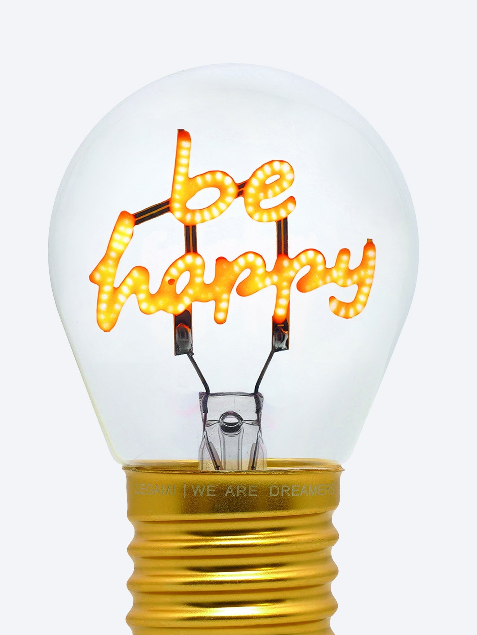 Dekorative Tischlampe in Form einer Glühbirne – sei glücklich – Glühbirnen-Fiktion 2
