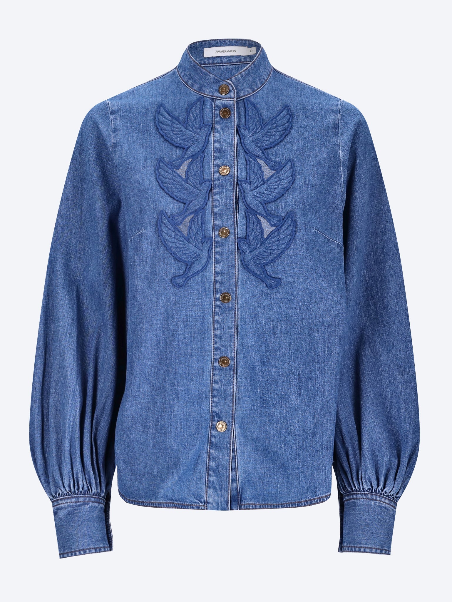 Denim applique shirt 1