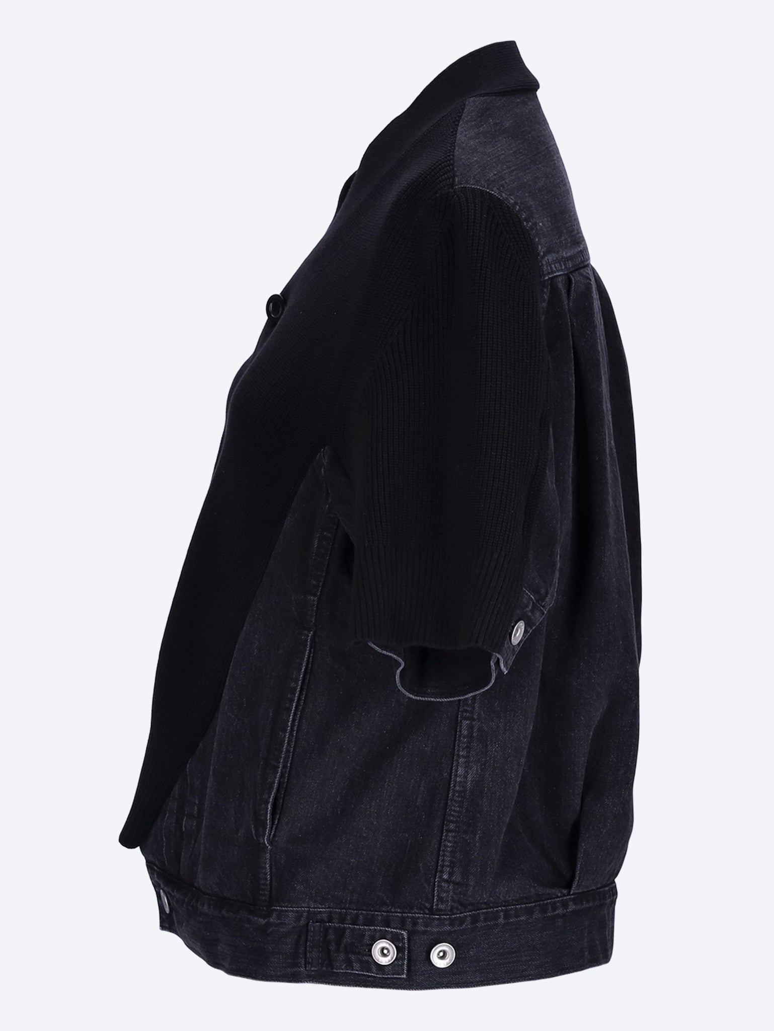 Denim x knit cardigan 2