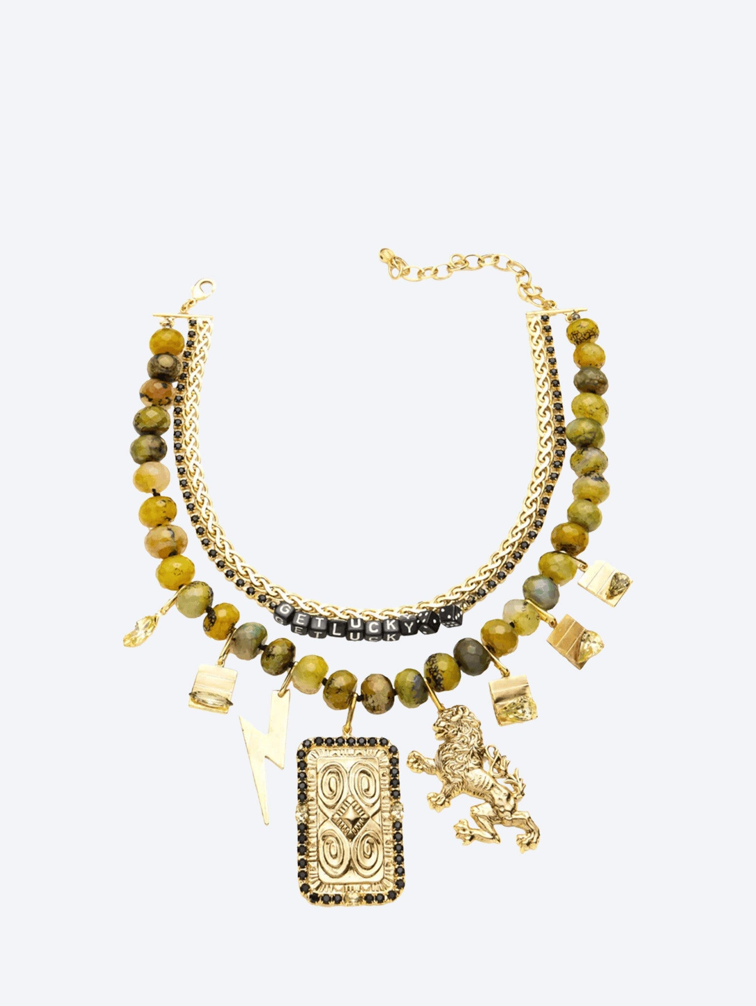 Domi necklace beads gold plated 1