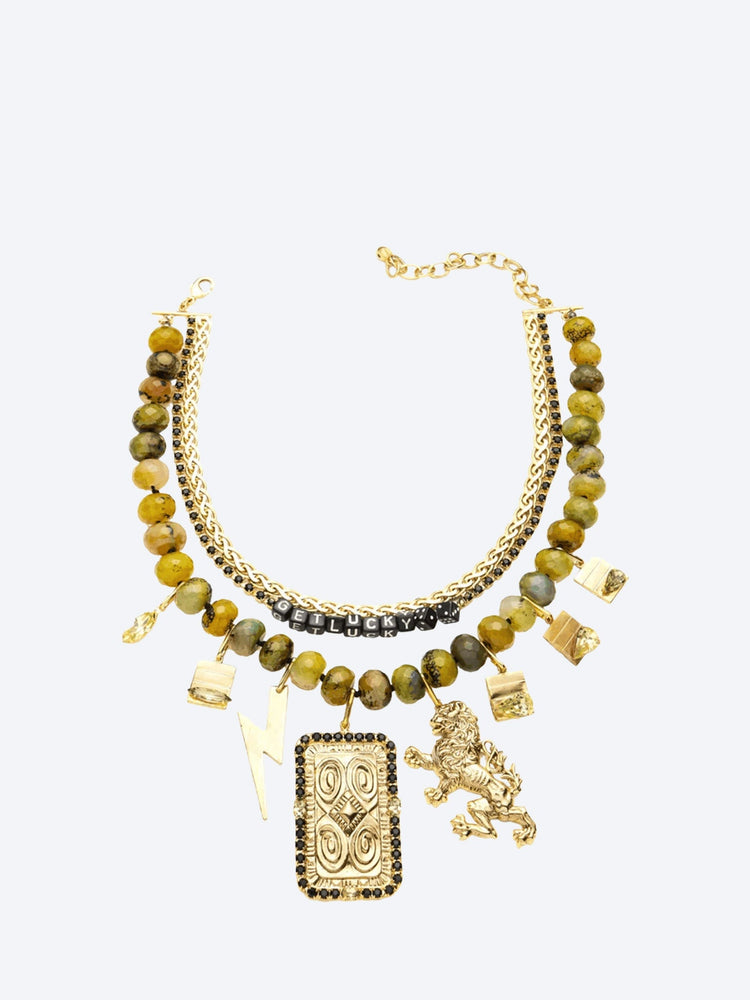 Domi necklace beads gold plated 1