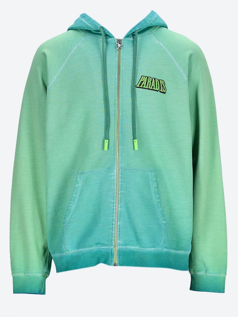 Dove zip hooded sweater in green 1