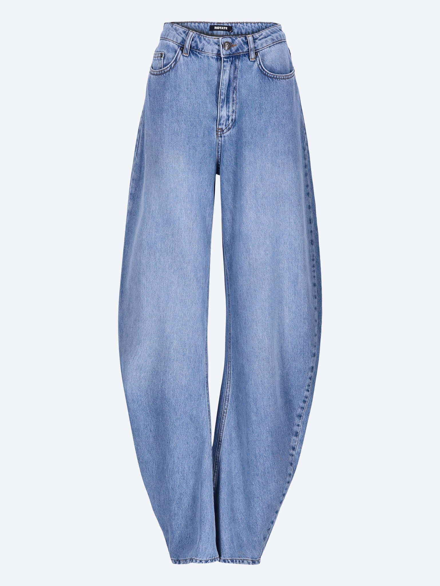 Draped barrel leg jeans 1
