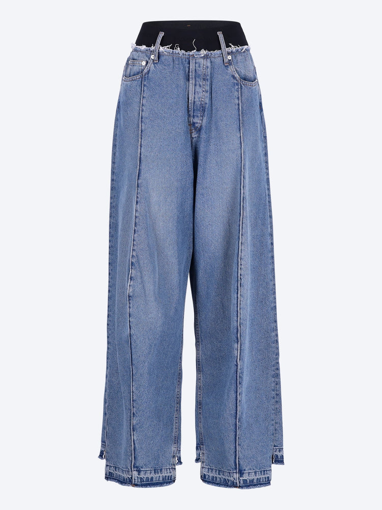 Elasticated waist knee jeans 1