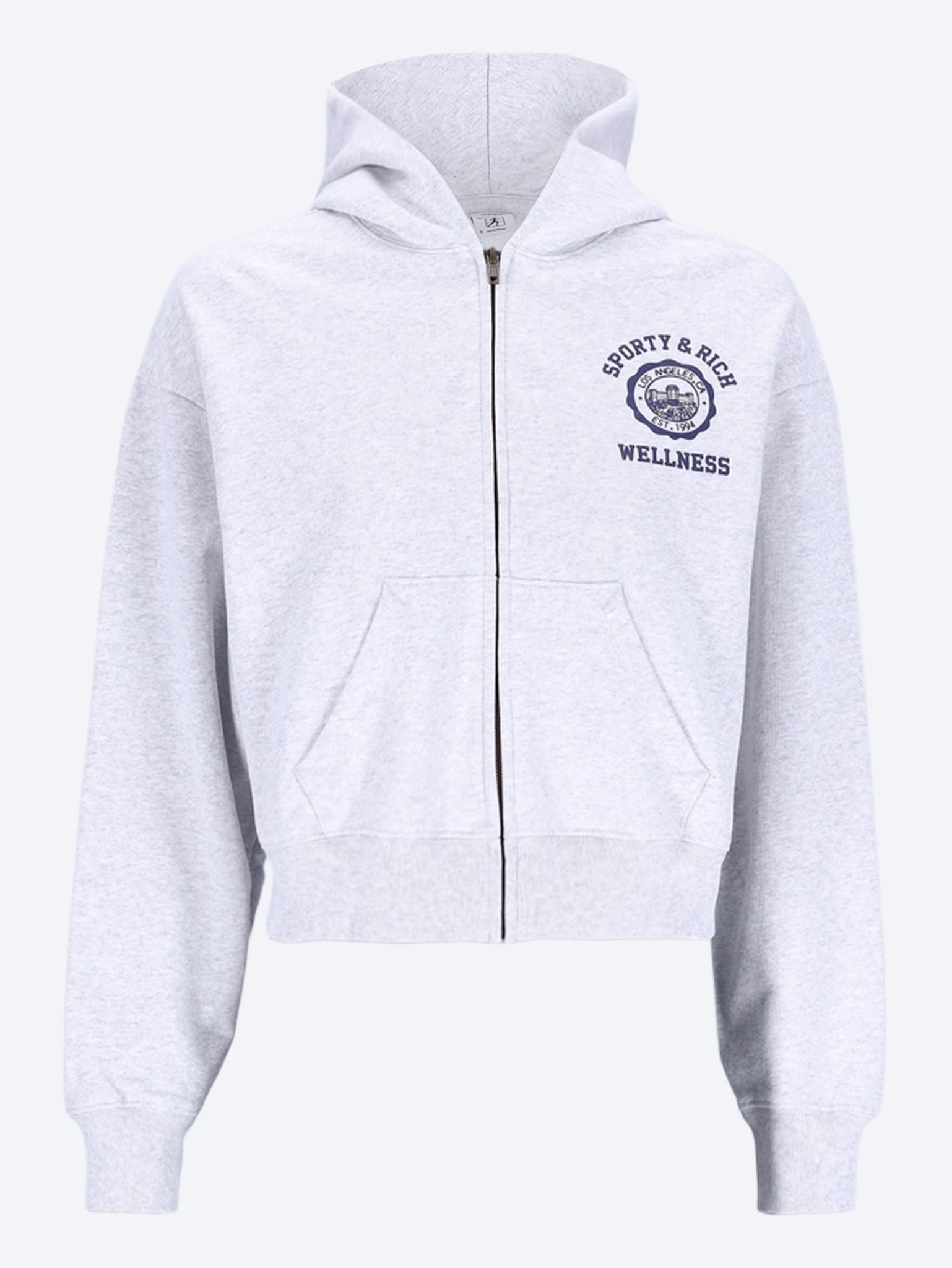 Emblem cropped zipped hoodie 1
