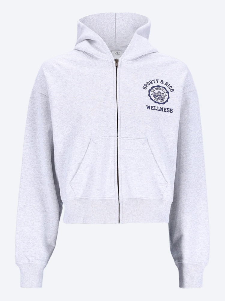Emblem cropped zipped hoodie 1