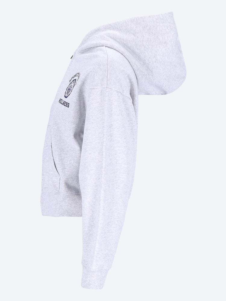 Emblem cropped zipped hoodie 2