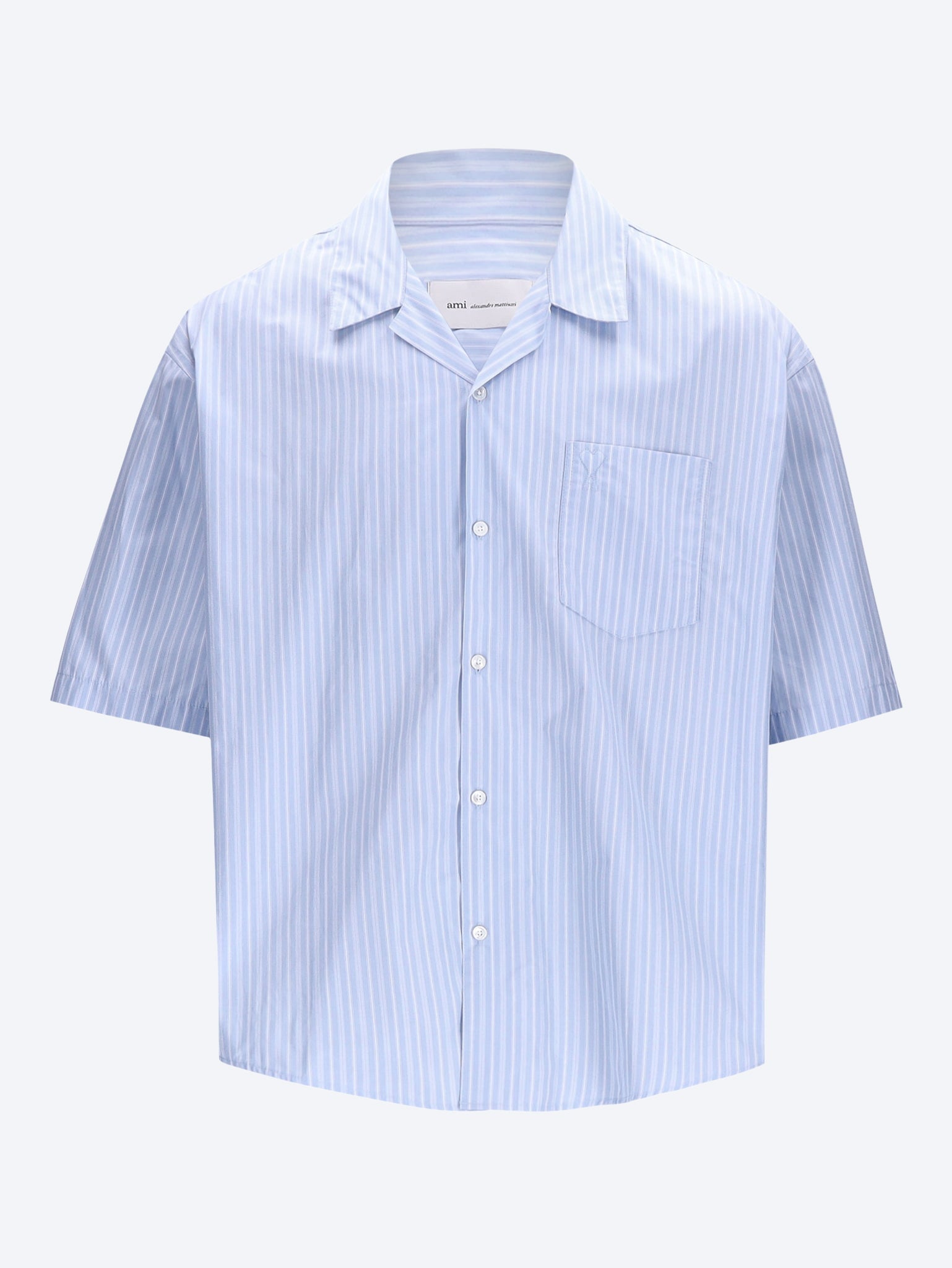 Embossed ami de coeur short sleeve boxy shirt 1