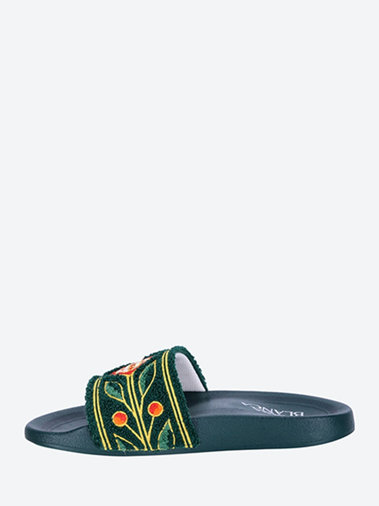 Embroidered terry slides 4