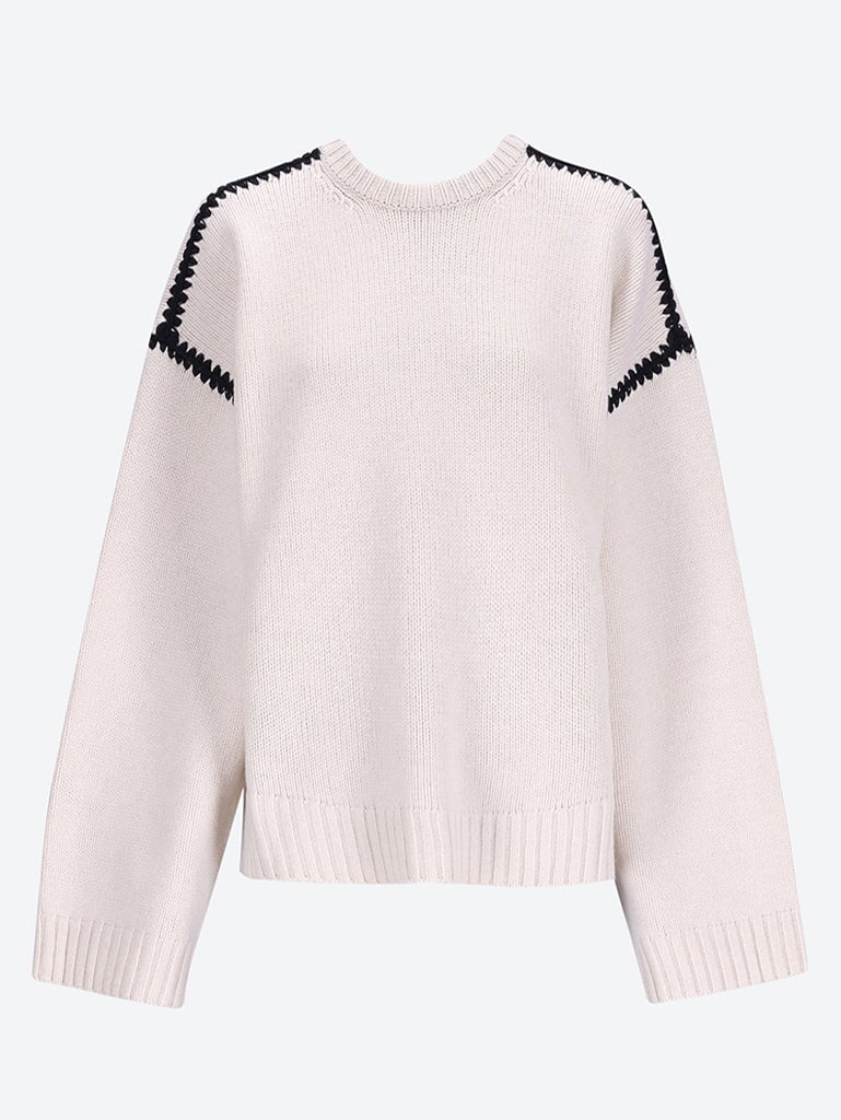 Embroidered wool cashmere sweater 1