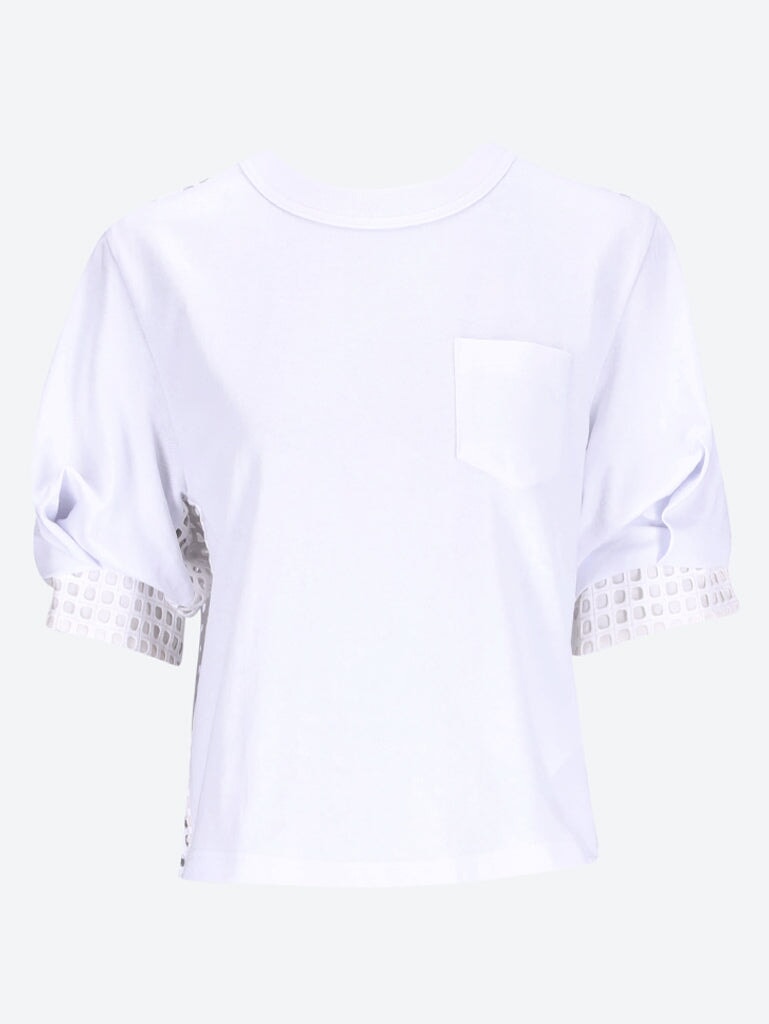 Embroidery lace x cotton jersey t-s 1