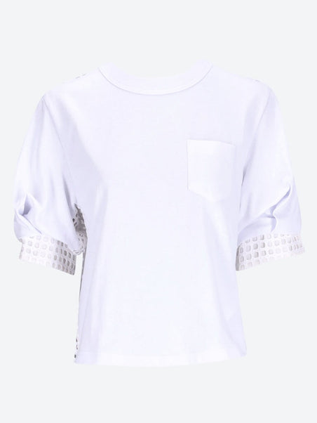 Embroidery lace x cotton jersey t-s