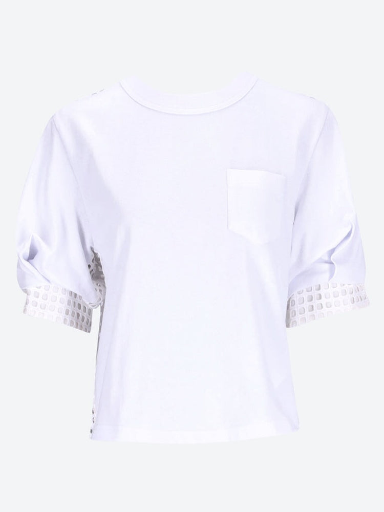 Embroidery lace x cotton jersey t-s 1