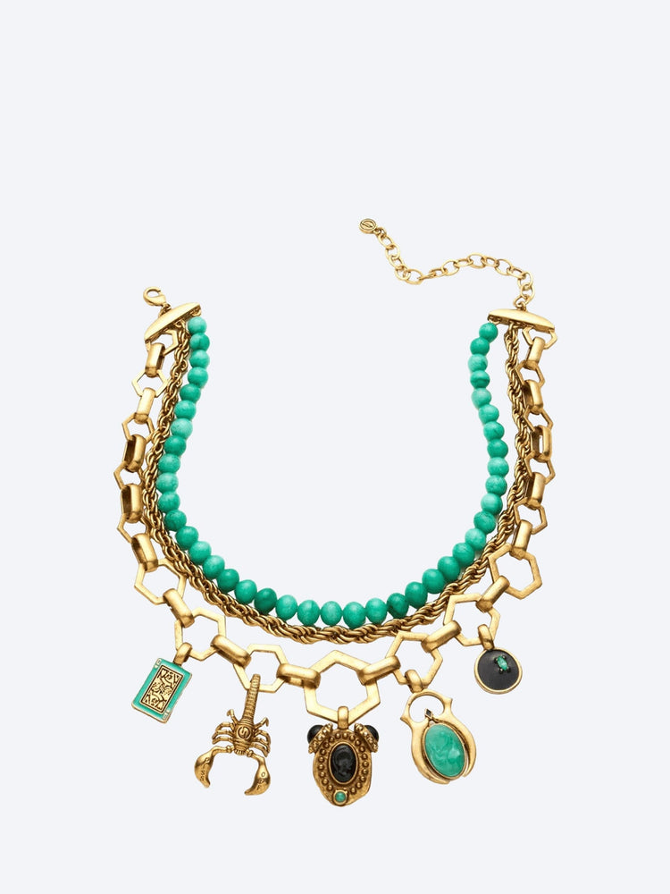 Ezra necklace beads gold plated 1