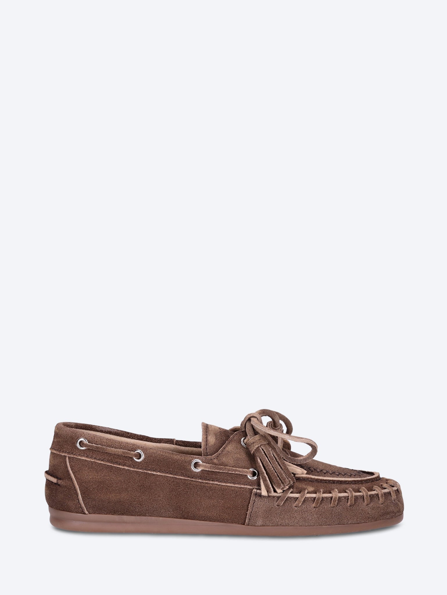Fringe brushed boat loafers 1