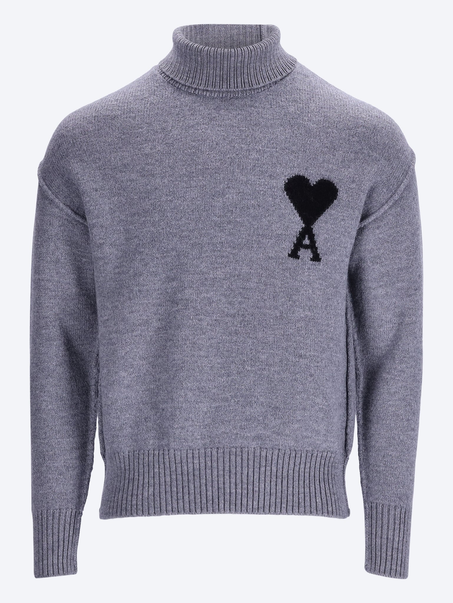 Funnel neck sweater with contrasted ami de coeur 1