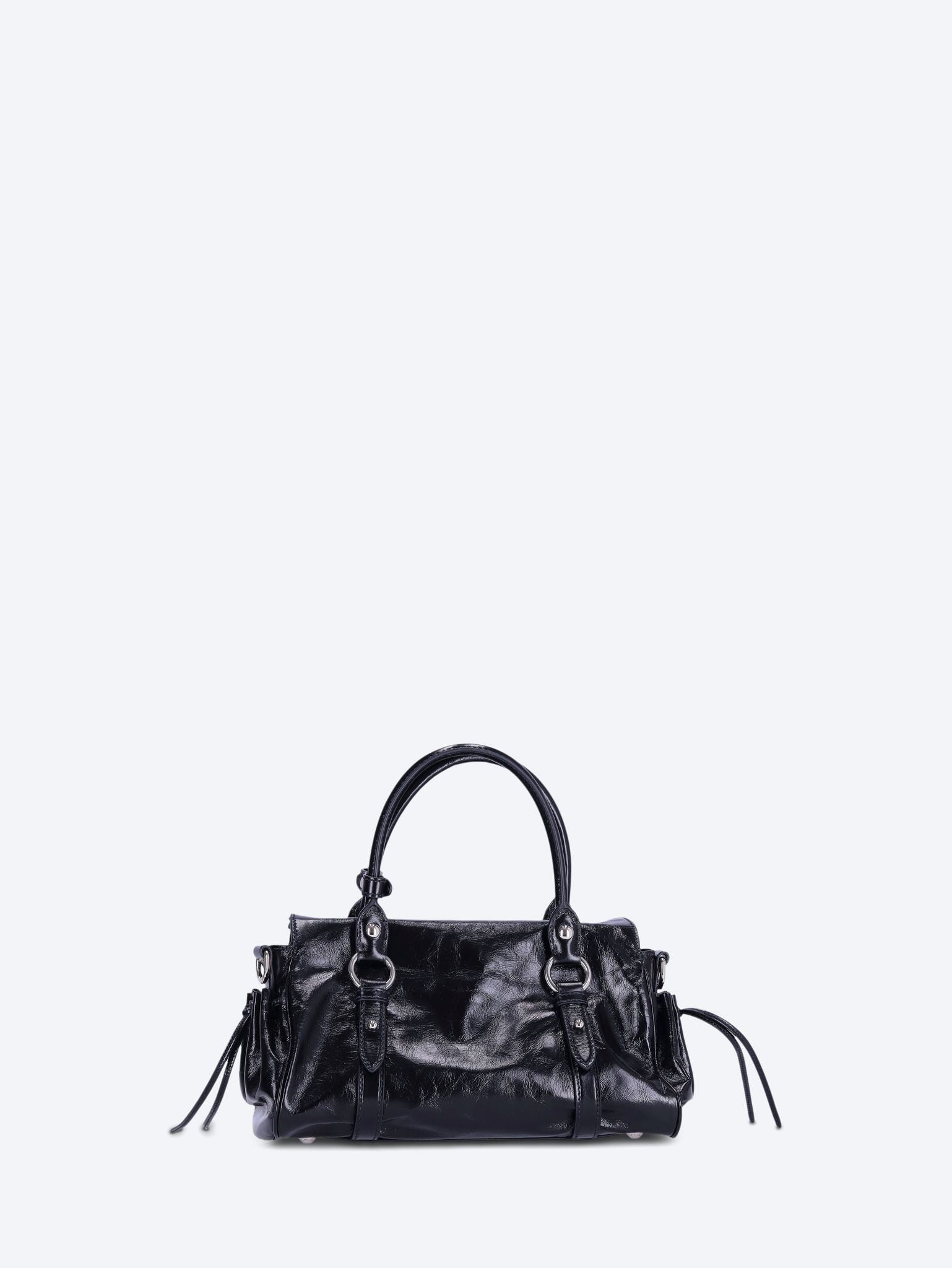 Glossy leather handbag 5