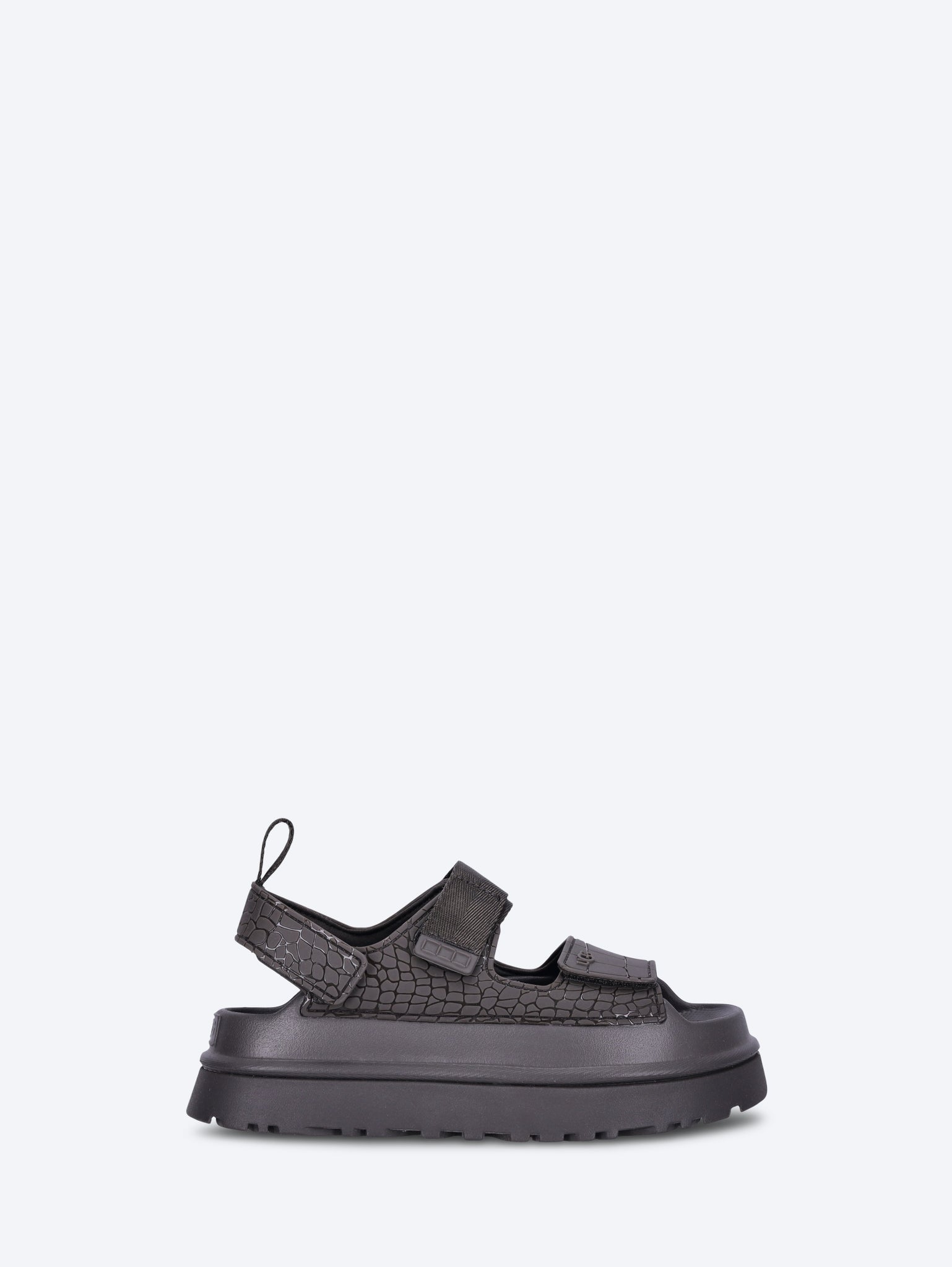 Goldengloembossed sandals 1