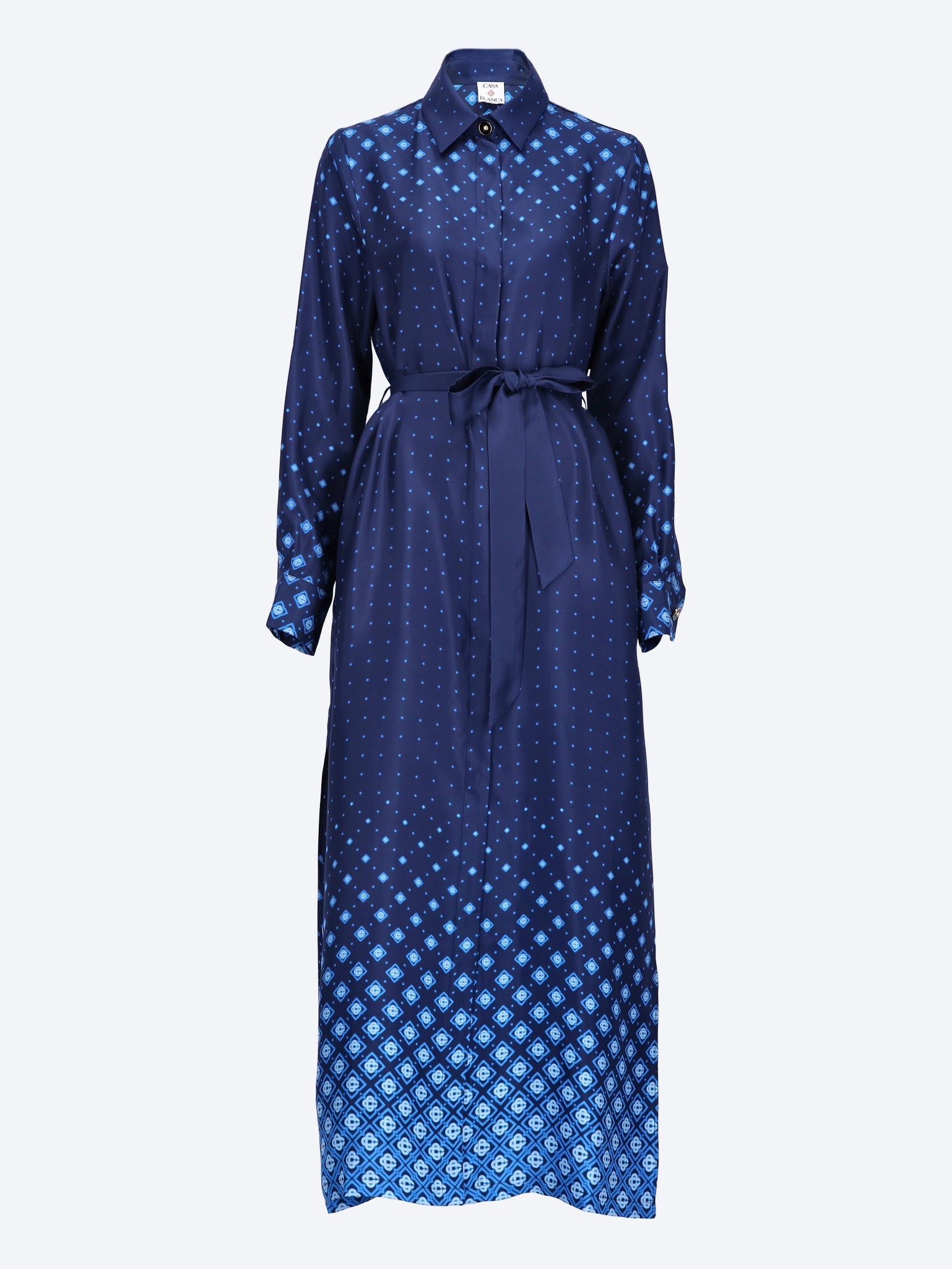 Gradient silk shirt dress 1