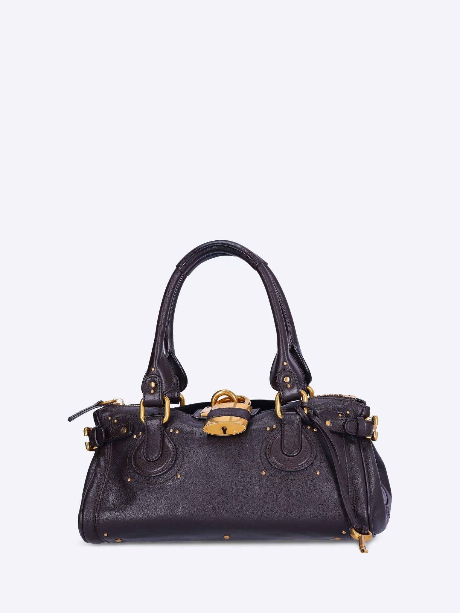 Grained leather paddington handbag 1