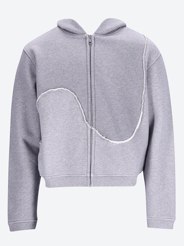Grey swirl zipped hoodie 1