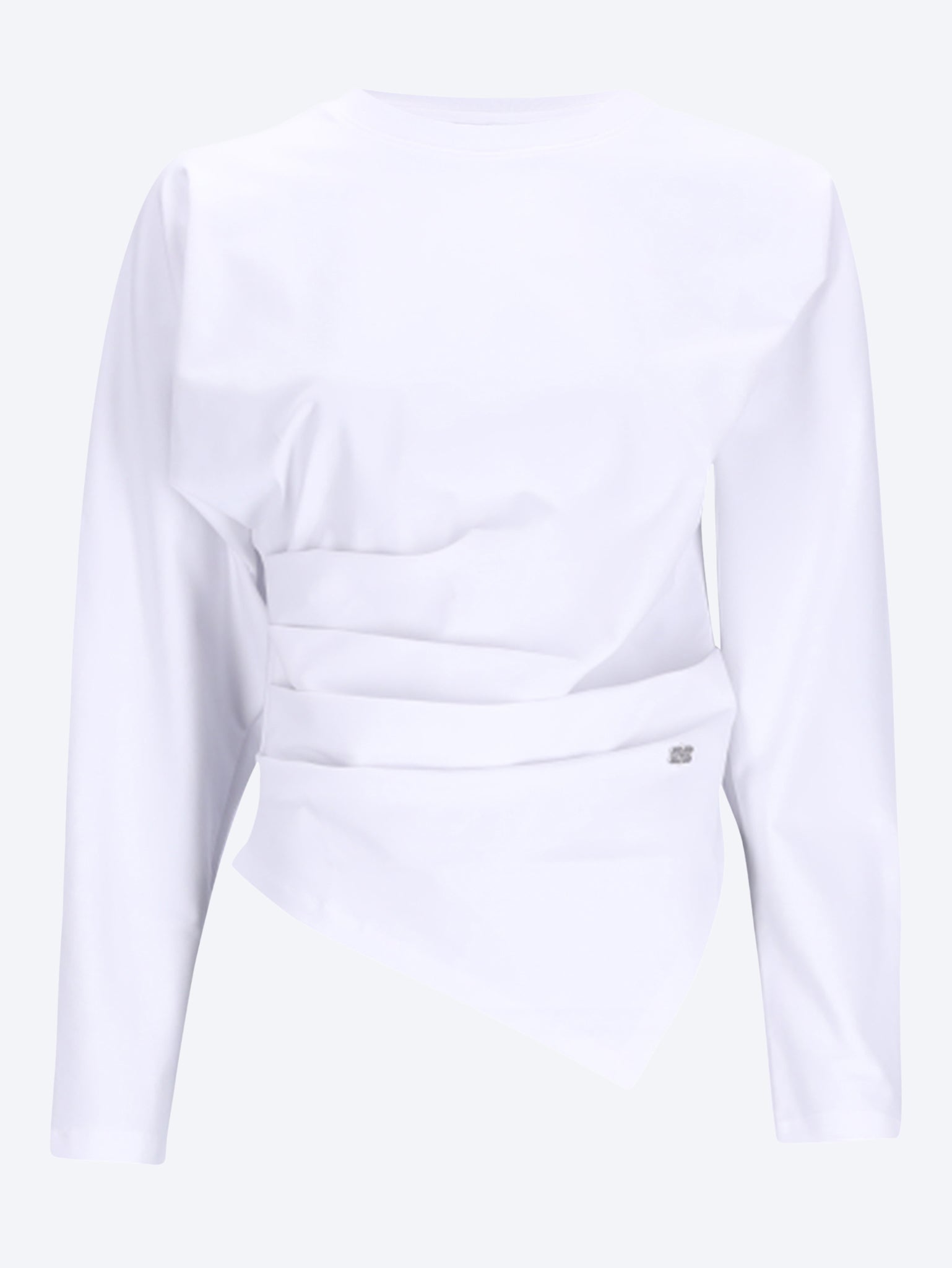 Drapierte Bluse aus schwerer Stretch-Baumwolle 1