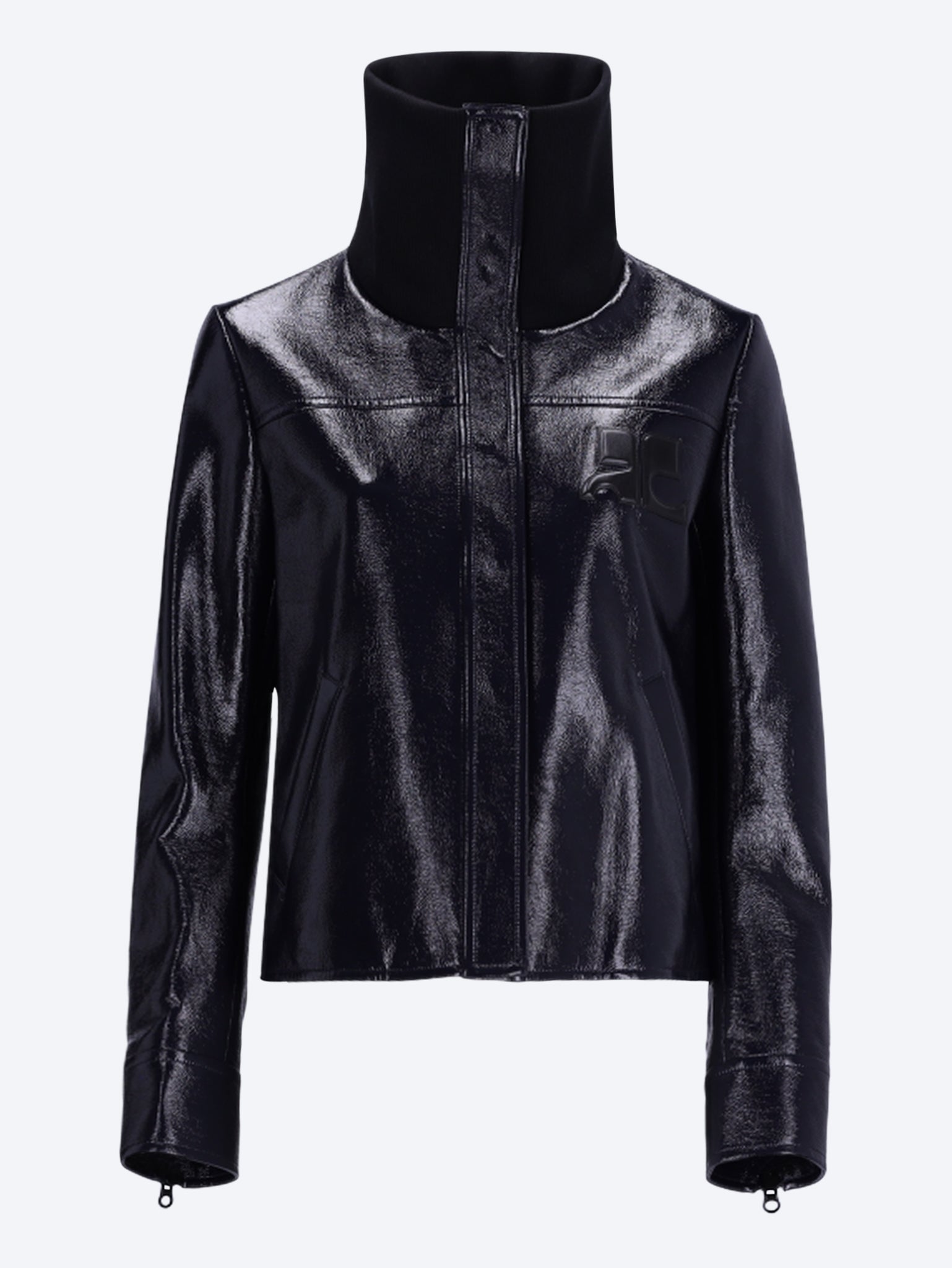 Veste en vinyle col montant 1