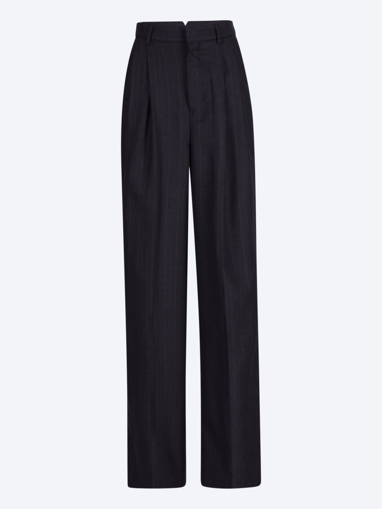Weite Hose mit hoher Taille und zwei Falten 1