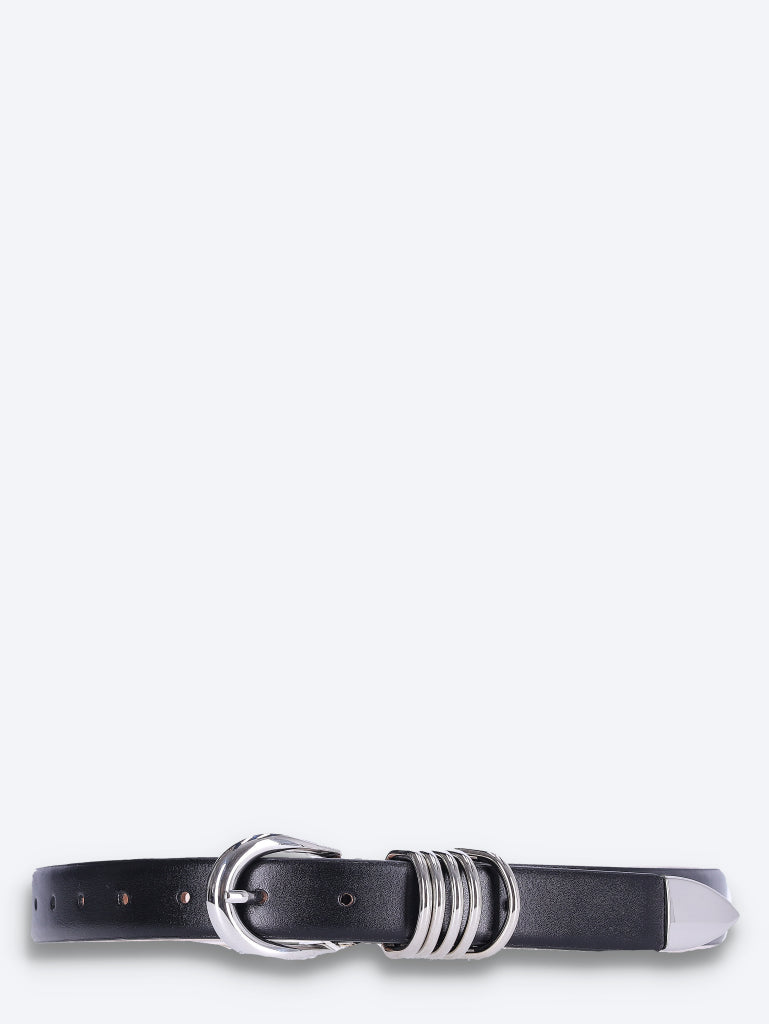 Hollyhock silver leather belt 1