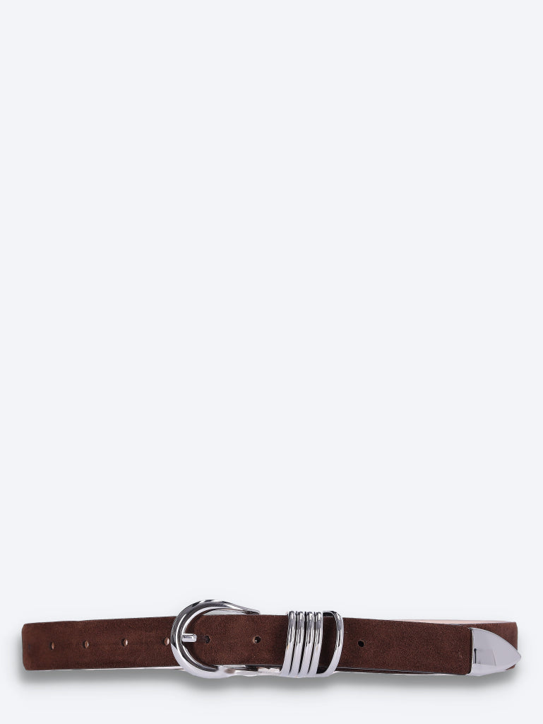Hollyhock silver suede belt 1