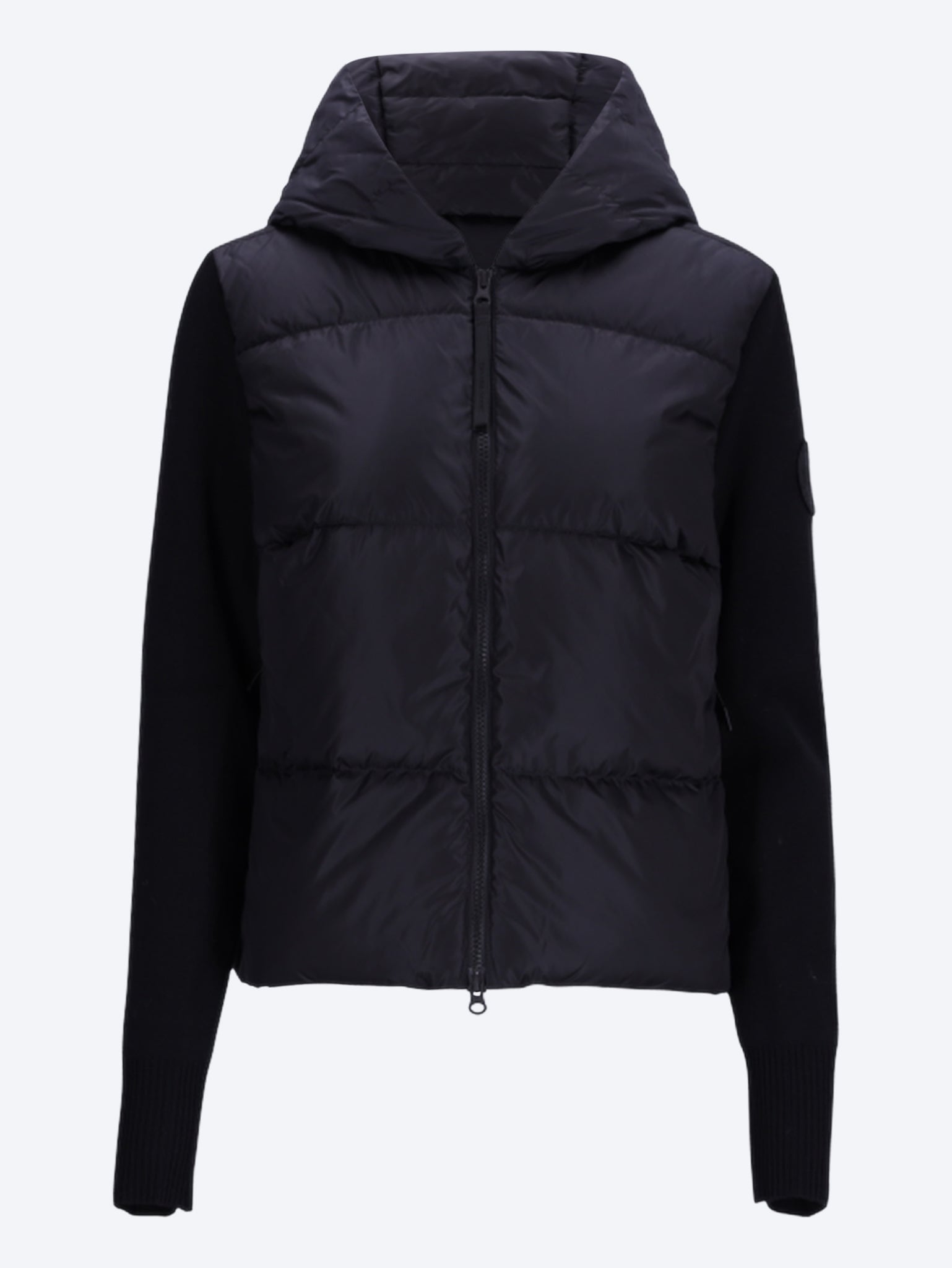 Hybridge-Kapuzenjacke aus breitem Steppstrick 1