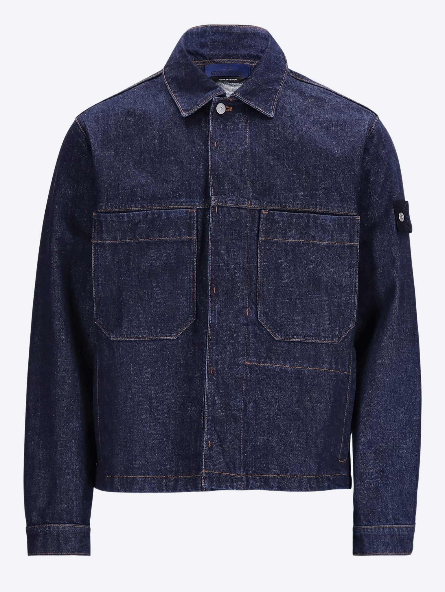 Indigo denim-rinsed biker jacket 1