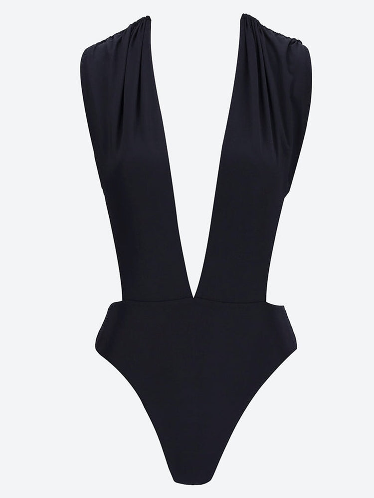 Backless v-halter swimsuit 1