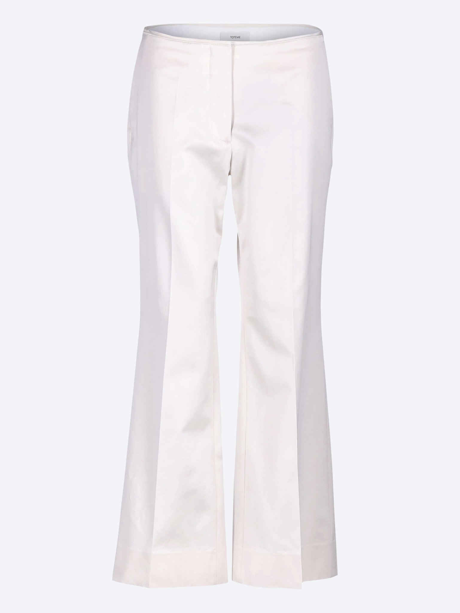 Kick flare raw-edge pants 1