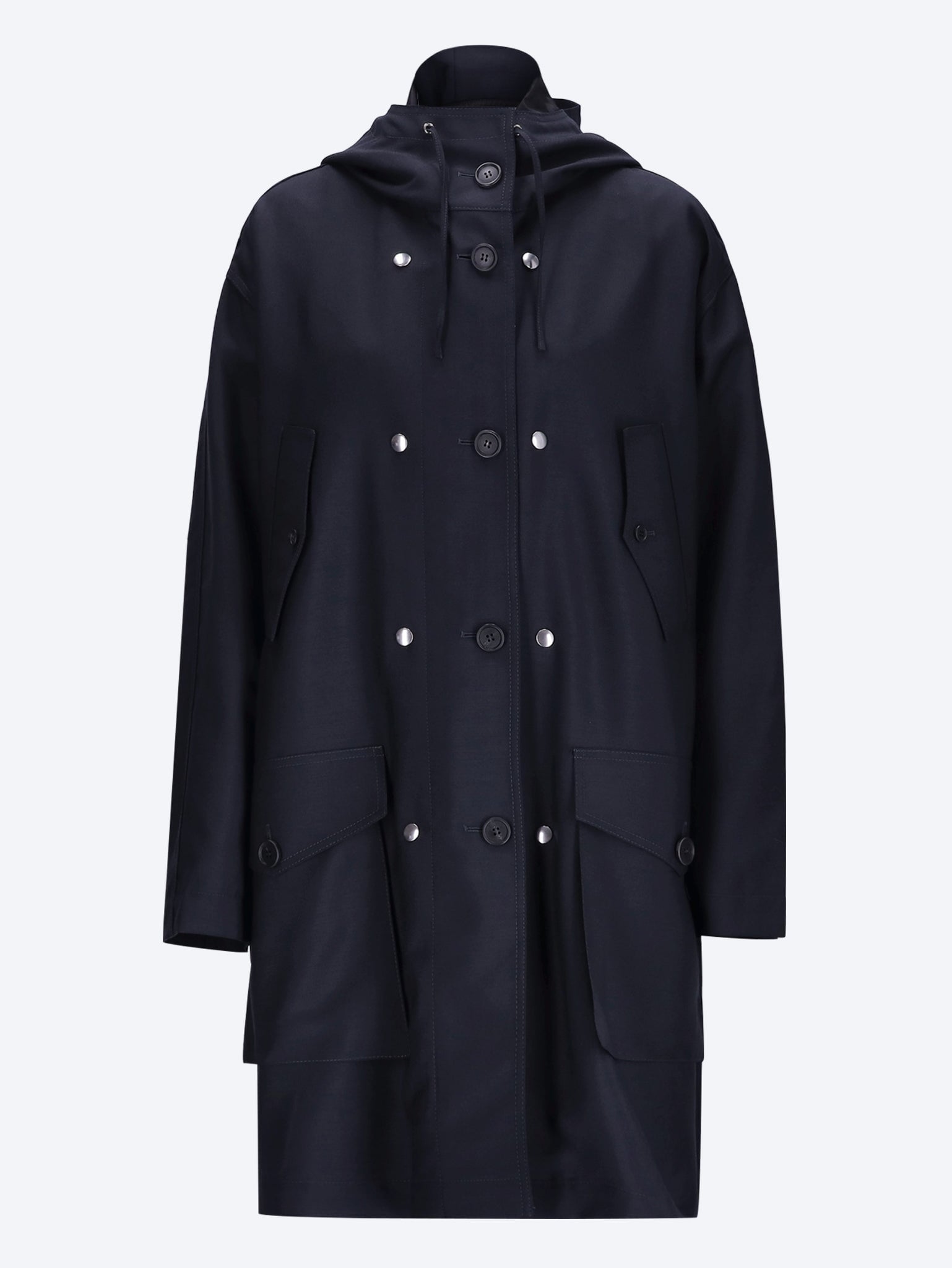 Kid mohair and re-nylon piuma coat 1