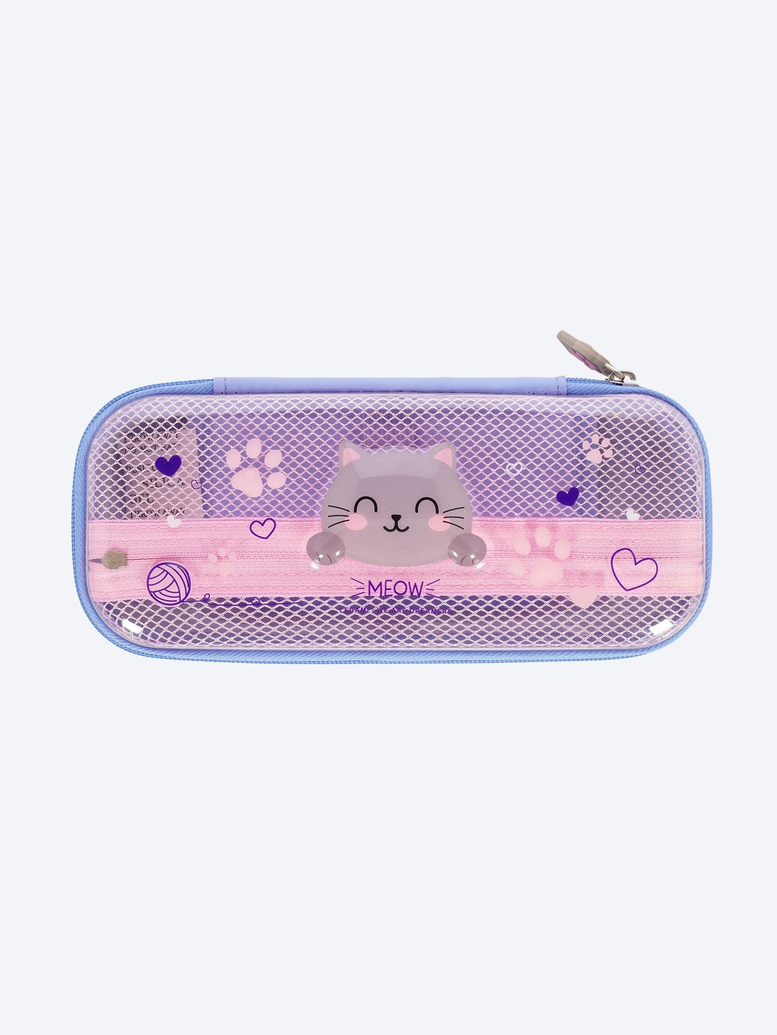 Kitty rigid transparent pencil case - wonderwow 1