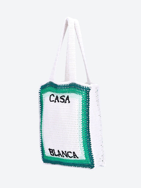Knit cotton crochet bag
