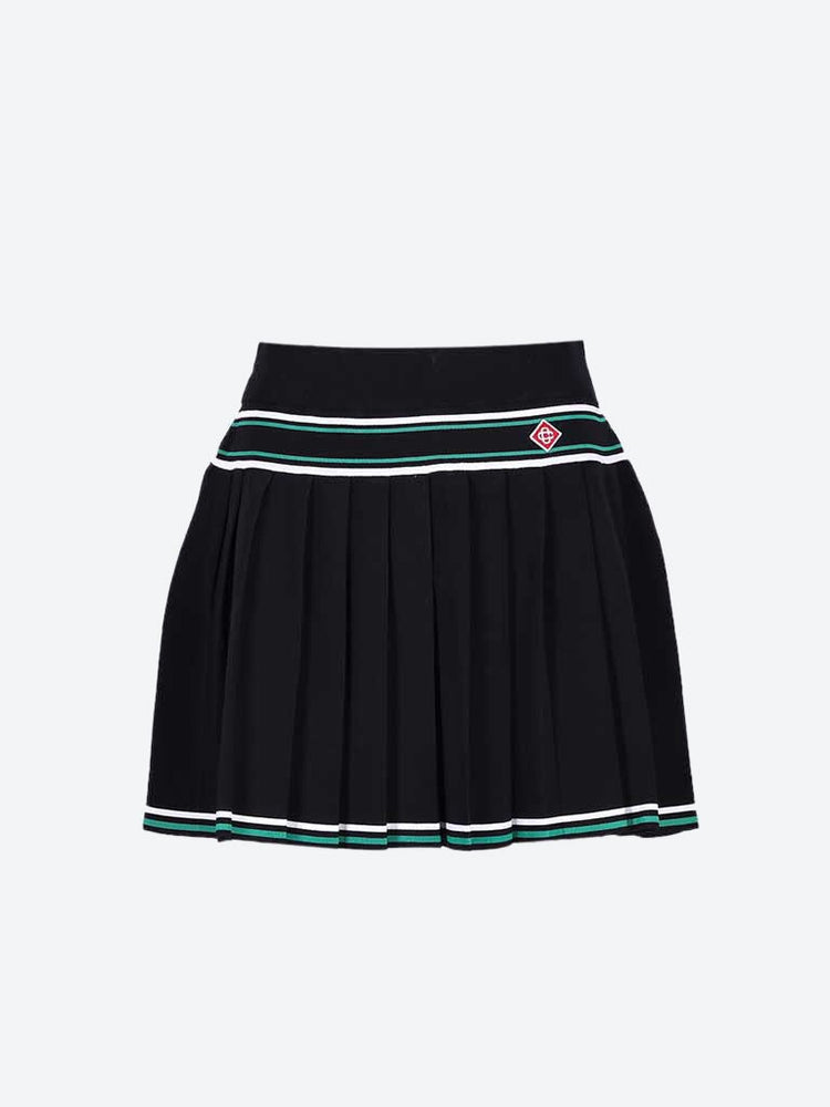 Knit pleated stripe skirt 1
