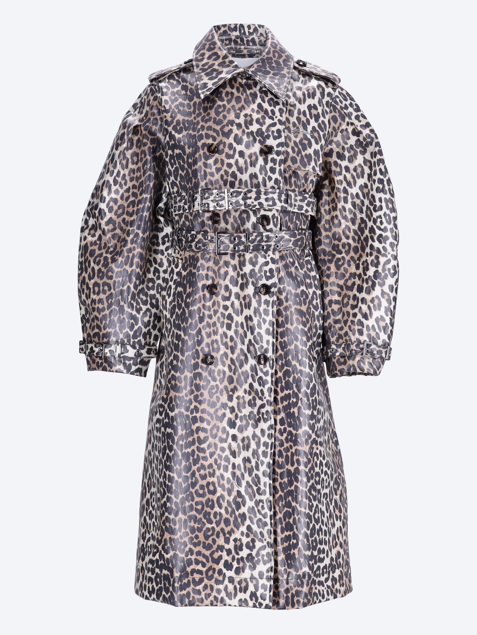 Laminated cotton canvas trench coat 1