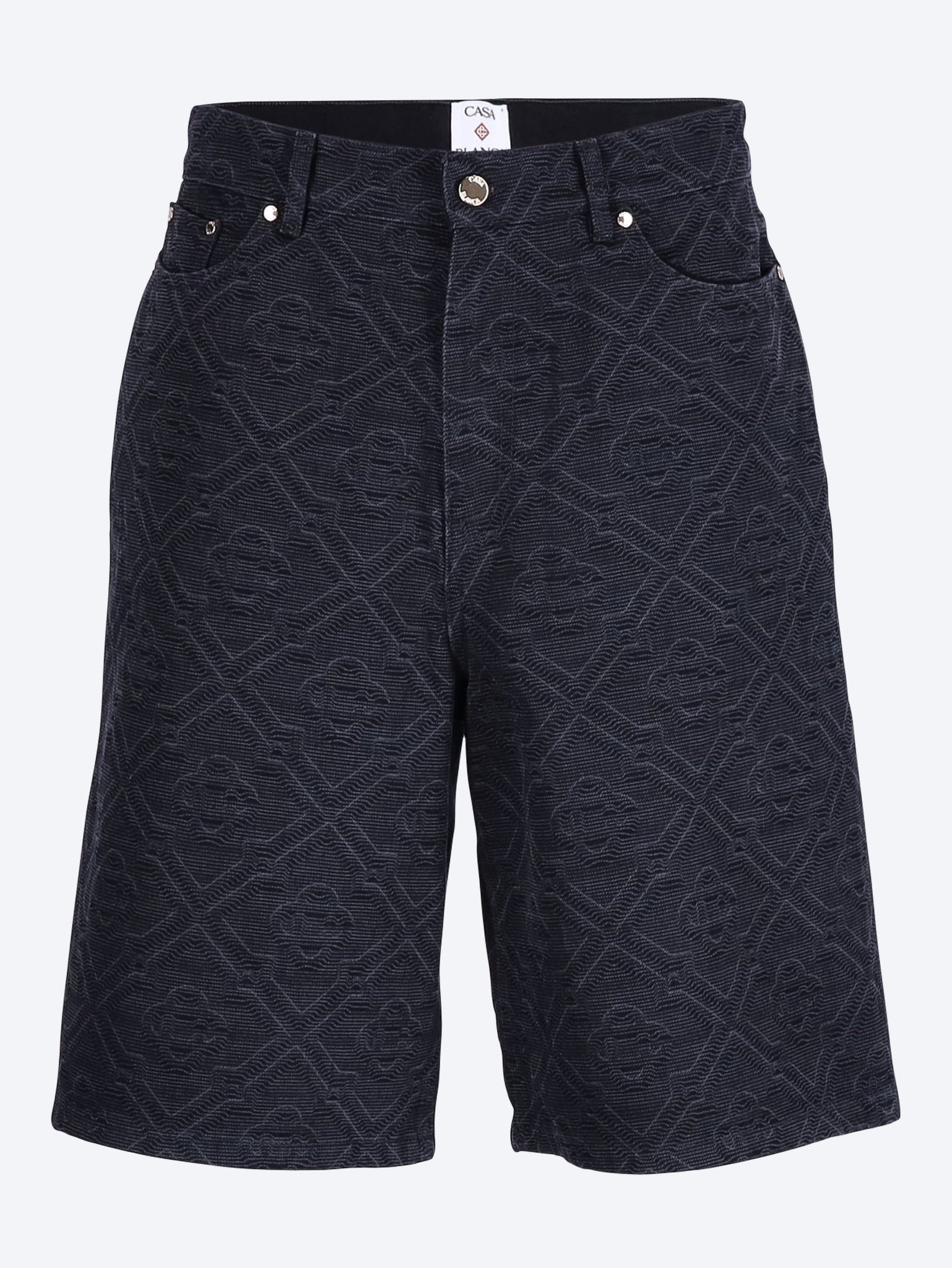 Laser monogram denim shorts 1