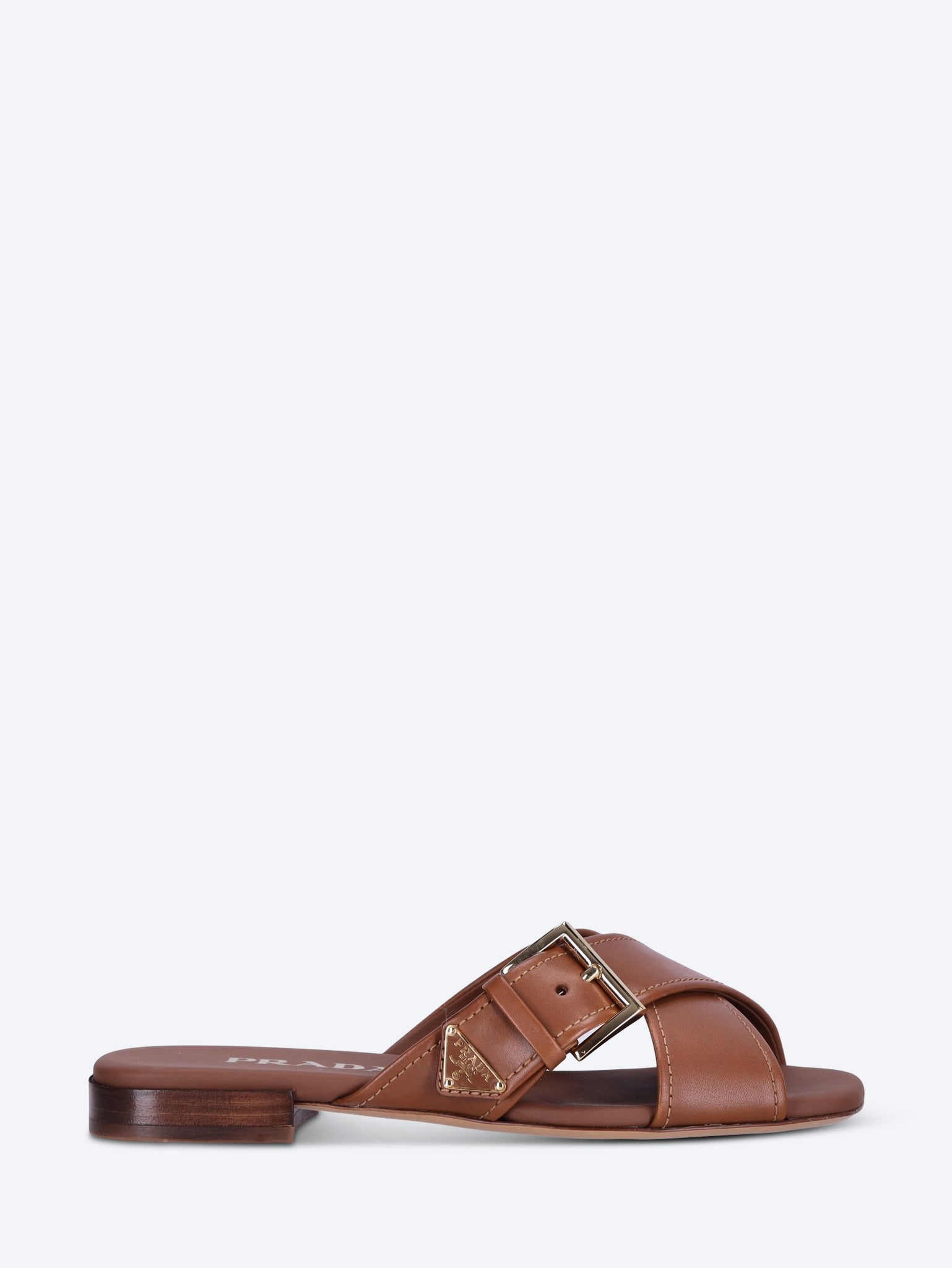 Leather crisscross slides 1